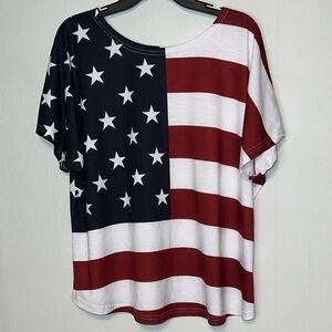 Man Hi Shang Patriotic Shirt Red White Blue Short Sleeve American Flag Size XXL.
